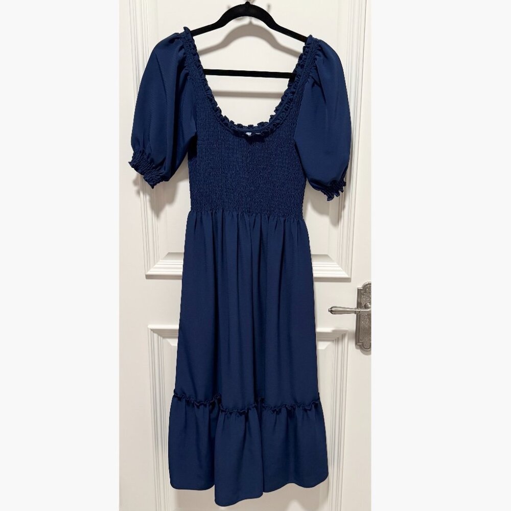 Hill House Louisa Nap Dress Navy XS Feminine Cottagecore Minimalist Chic - Picture 4 of 7